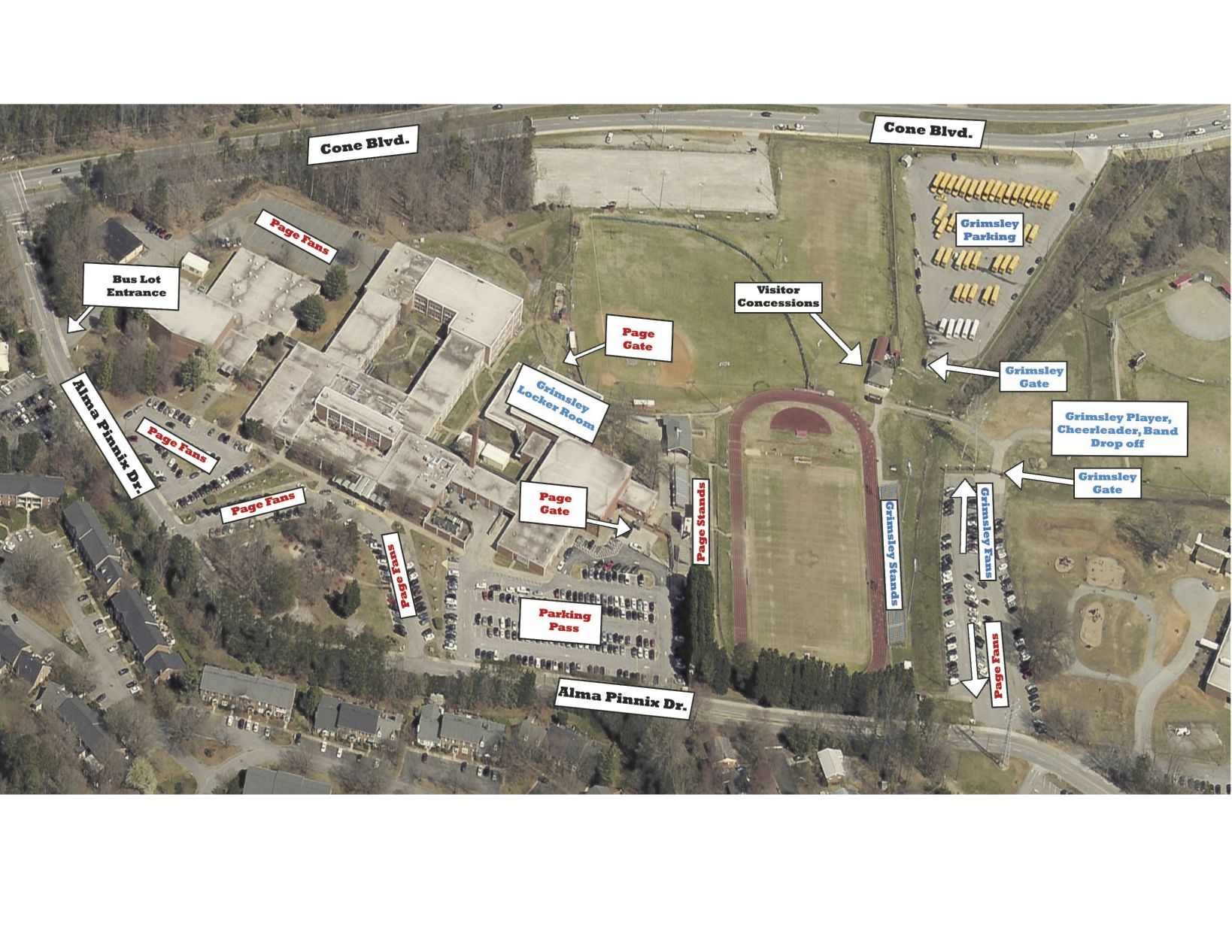 Page campus map for football